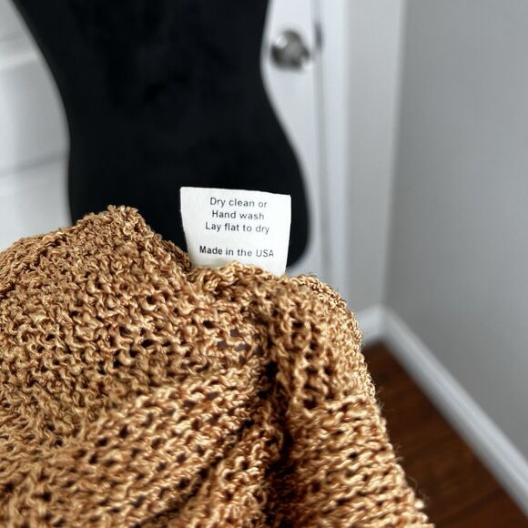 Georgina Estefania Dallas Knit Top Womens L Brown Rayon Fiber V Neck Made in USA - Picture 9 of 11